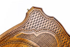 Pomegranate Tree Epoxy backgammon board - close-up of the carved design
