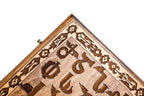 Armenian Alphabet backgammon board - detail of the wood grain and finish