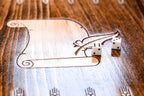 Armenian Alphabet backgammon board - hand-carved detail shot