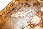 Armenian Alphabet backgammon board - corner detail of the board