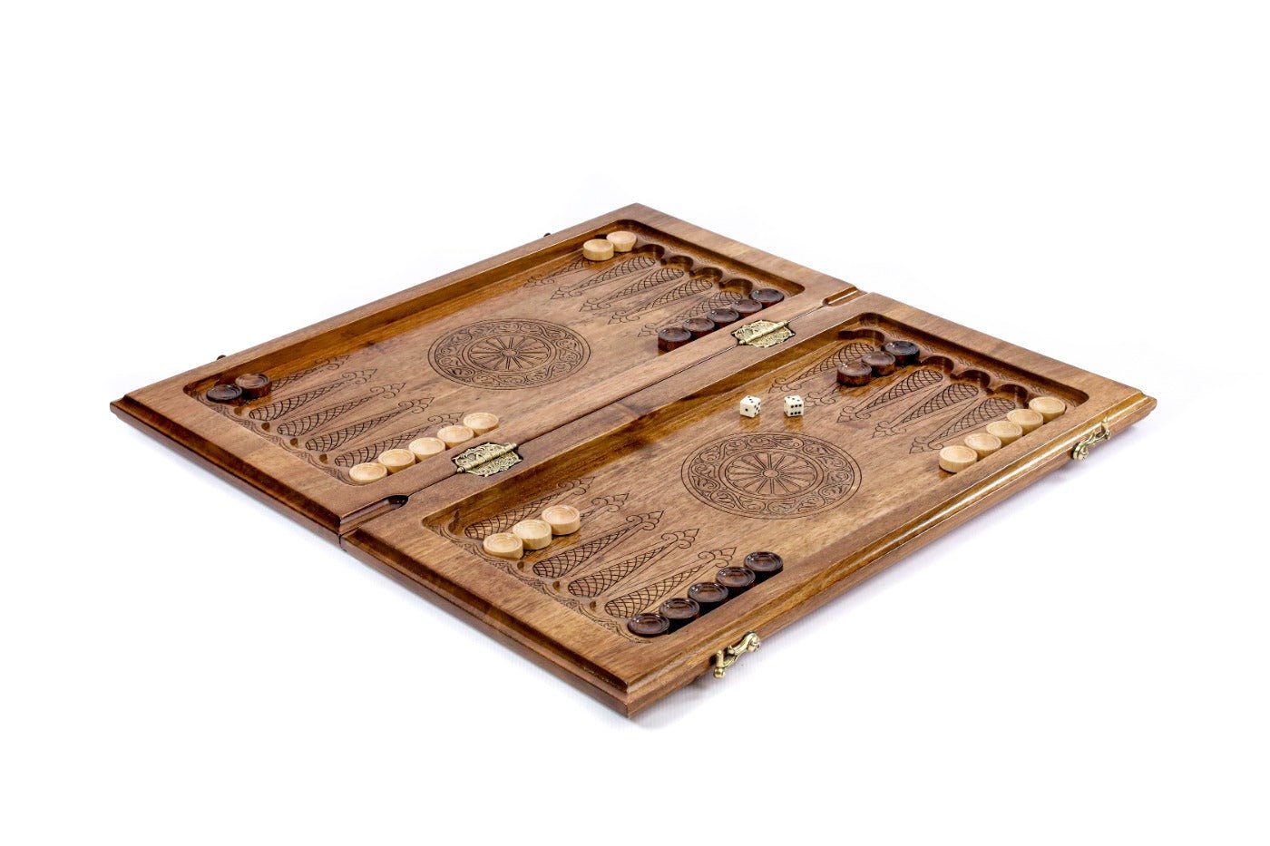 Premium handcrafted backgammon board with decorative epoxy resin detail