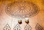 Ornamental Epoxy backgammon board - close-up of the playing surface
