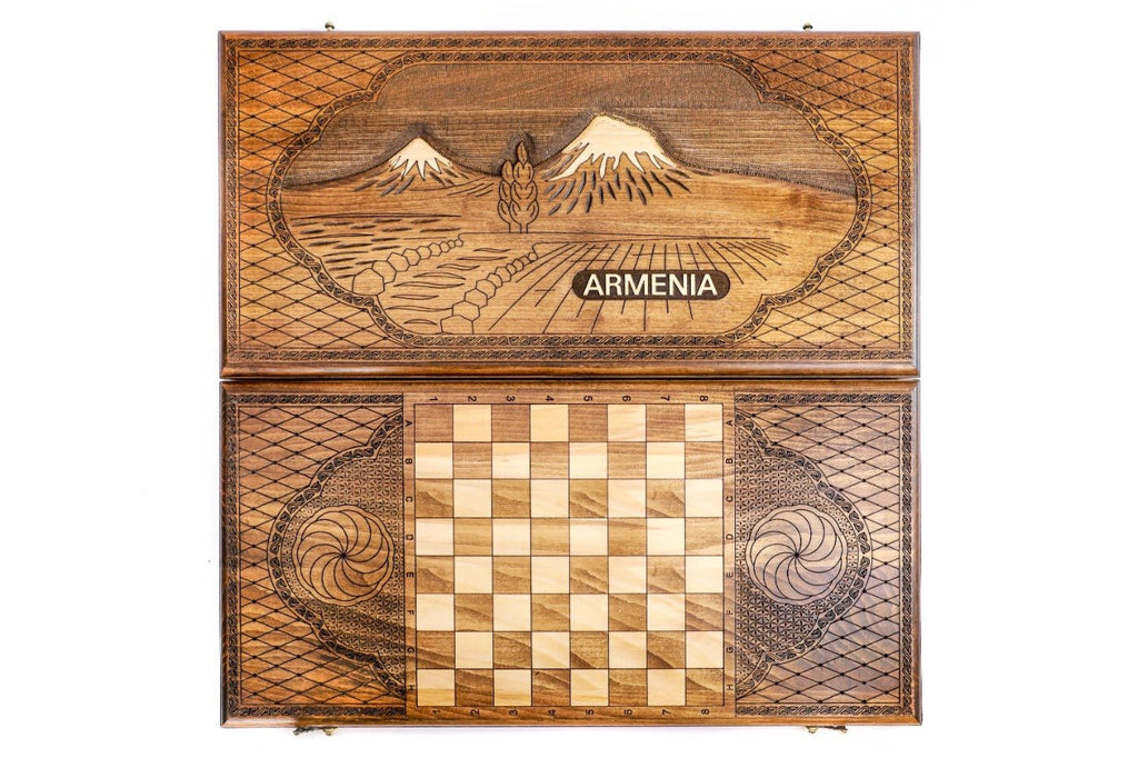 Ararat Wooden Backgammon Board Classic 23.6" | 60 cm - Unumperfectus