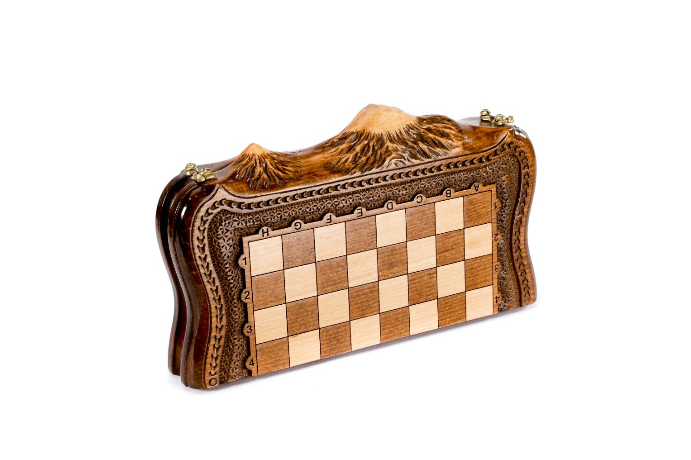 Mount Ararat Chess Set with Carved Surface – Wooden Chess Set - Unumperfectus