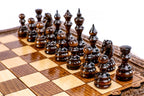 Mount Ararat Carved Surface chess set - angled view showing the craftsmanship