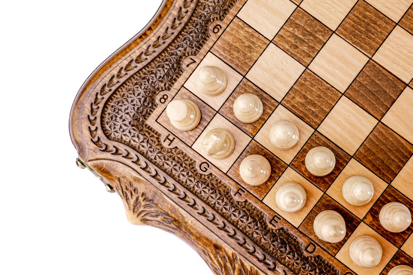 Mount Ararat Chess Set with Carved Surface – Wooden Chess Set - Unumperfectus