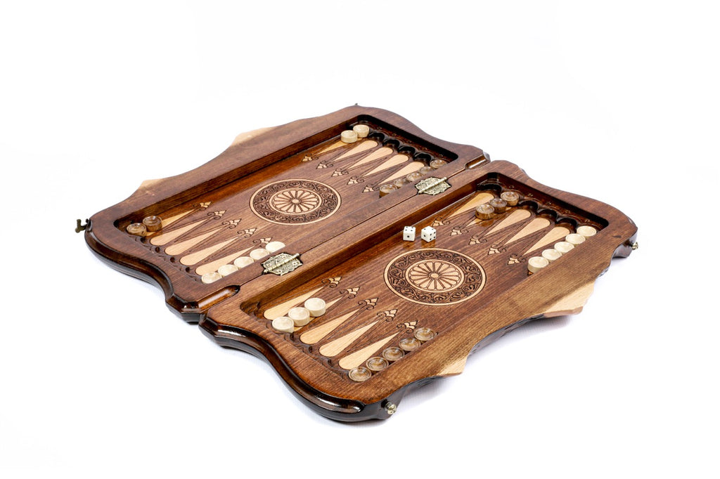 A close-up focusing on the sharp, precise edges of the snowflake carvings and the natural grain of the high-quality solid wood.
