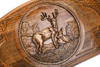 Luxury backgammon board with deer artistic contour outline wooden style