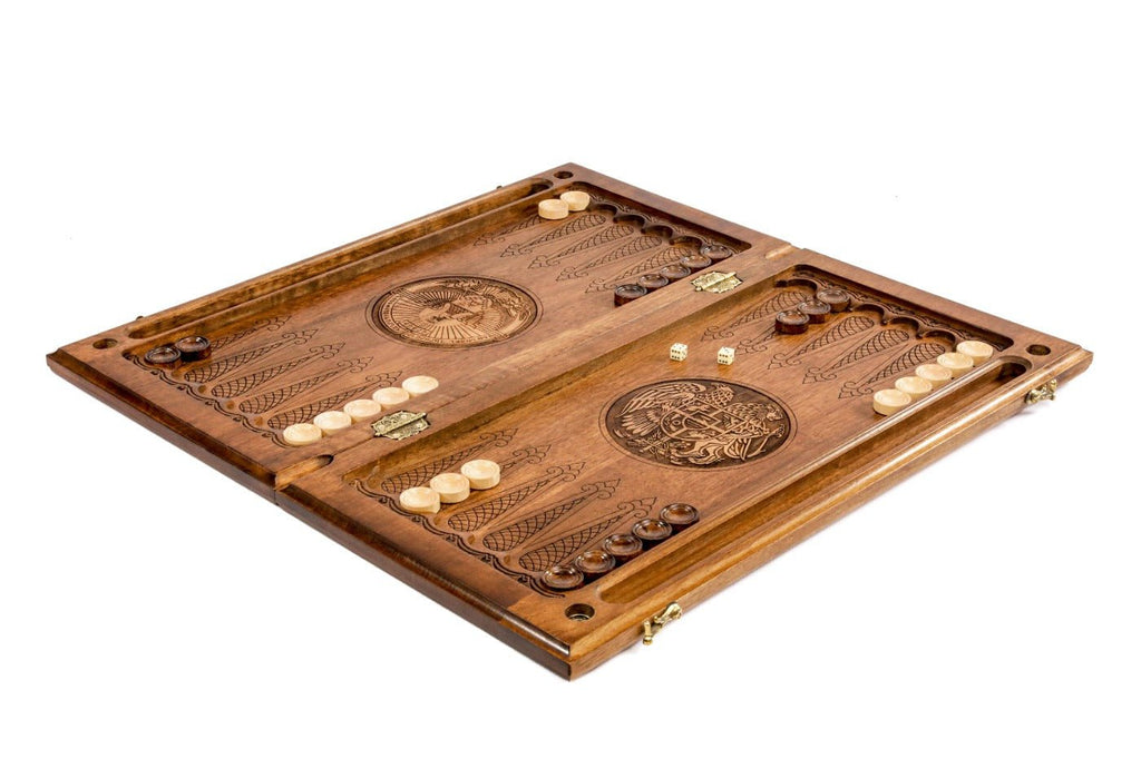 Premium handcrafted wooden backgammon board heritage inspired design