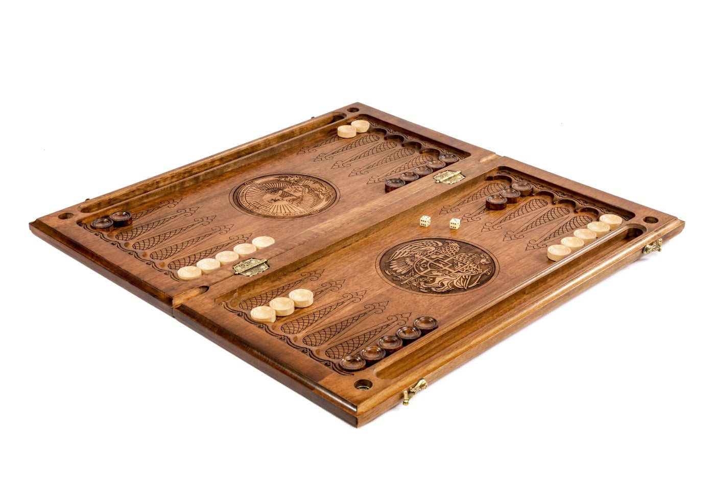 Premium handcrafted wooden backgammon board heritage inspired design