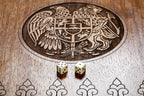 We Are Our Mountains backgammon board - closed cover detail