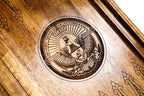 We Are Our Mountains backgammon board - hand-carved detail shot