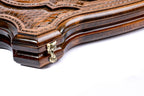 Armenia Argentina Coat of Arms backgammon board - detail of the wood grain and finish