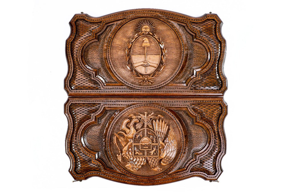 Backgammon Board - Armenia & Argentina Coat of Arms - Unumperfectus