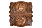 Armenia Argentina Coat of Arms backgammon board in wood by Hrachya Ohanyan