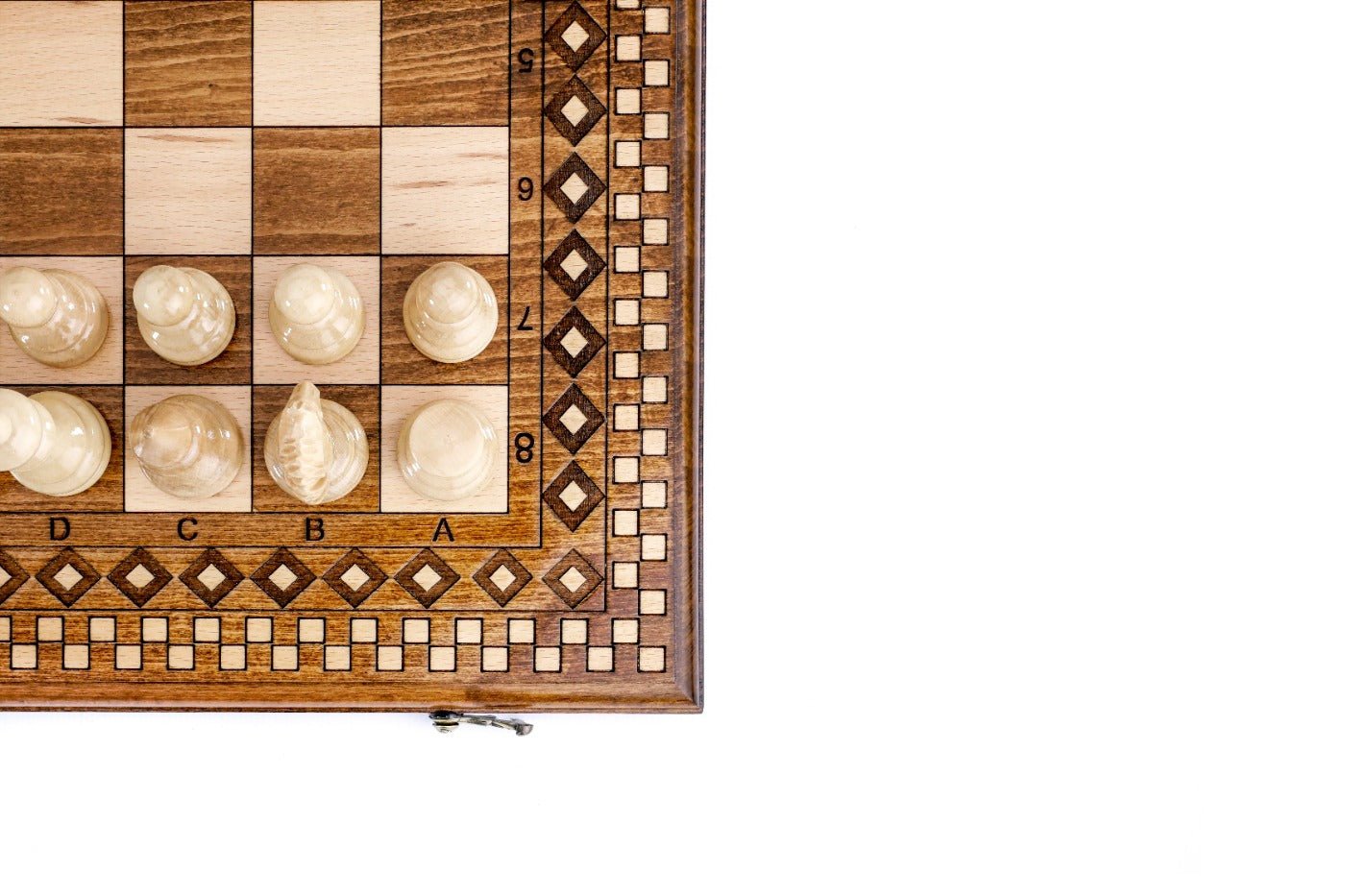 Wooden Chess Set & Backgammon With Carpet Pattern 50 cm | 19.7" - Unumperfectus