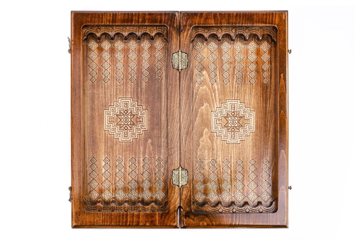 Wooden Chess Set & Backgammon With Carpet Pattern 50 cm | 19.7" - Unumperfectus