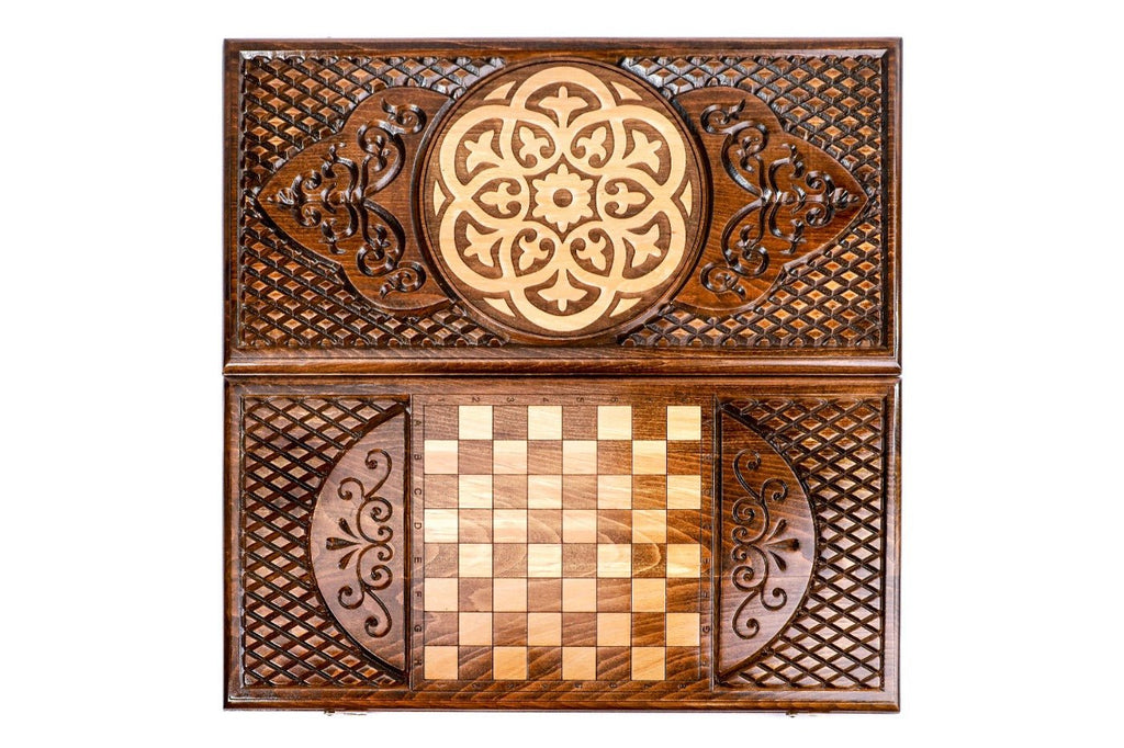 Wooden Backgammon Board Ornamental Classic 23.6" | 60 cm - Unumperfectus