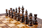 Carved Ornamental chess and backgammon set - detail of the carved border