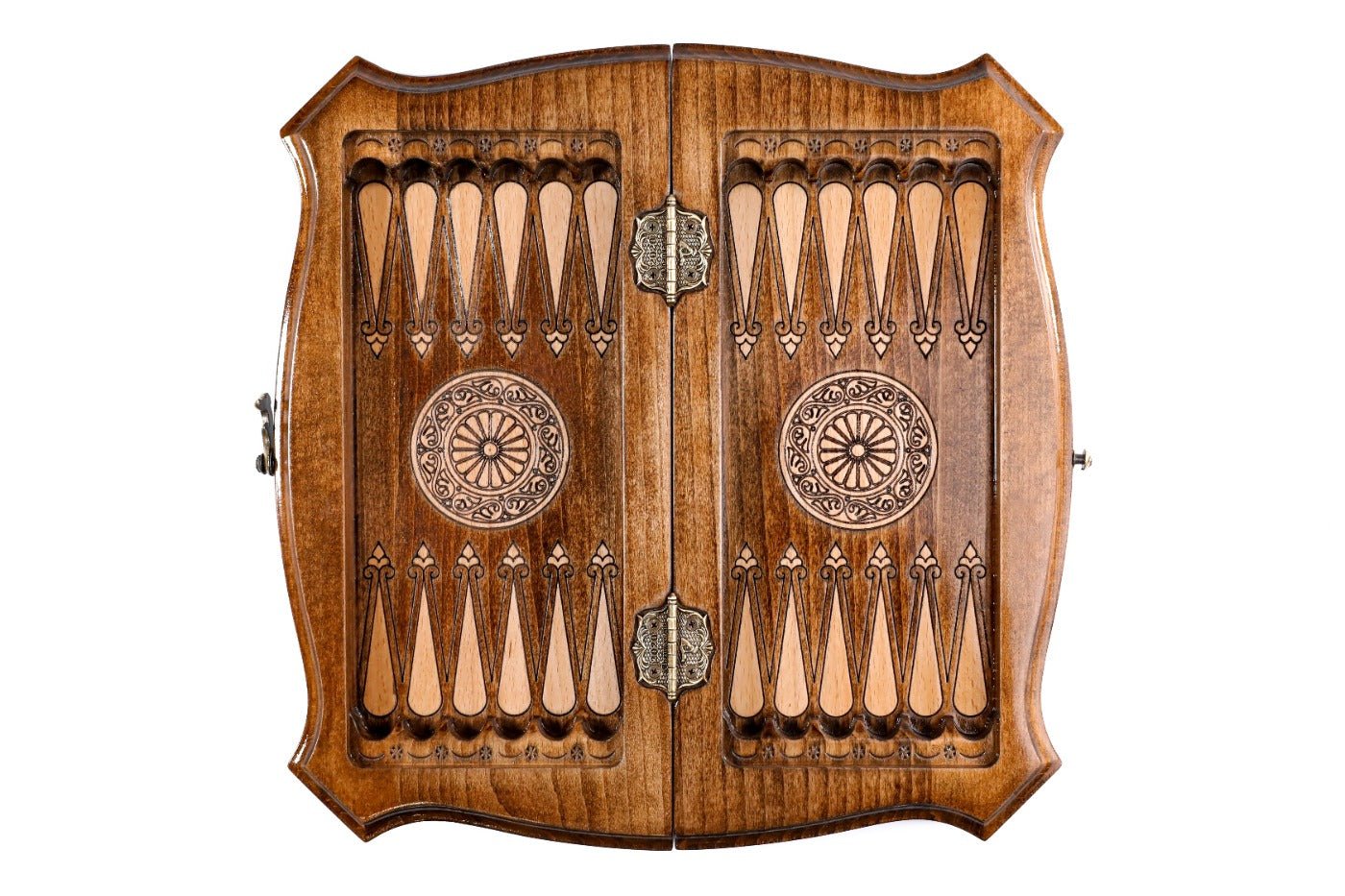 Wooden Carved Chess Set & Backgammon Ornamental — 30 cm | 11.8" - Unumperfectus