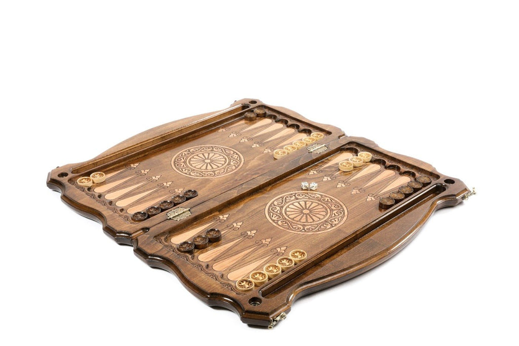 Premium handcrafted backgammon board cultural symbol wooden artwork