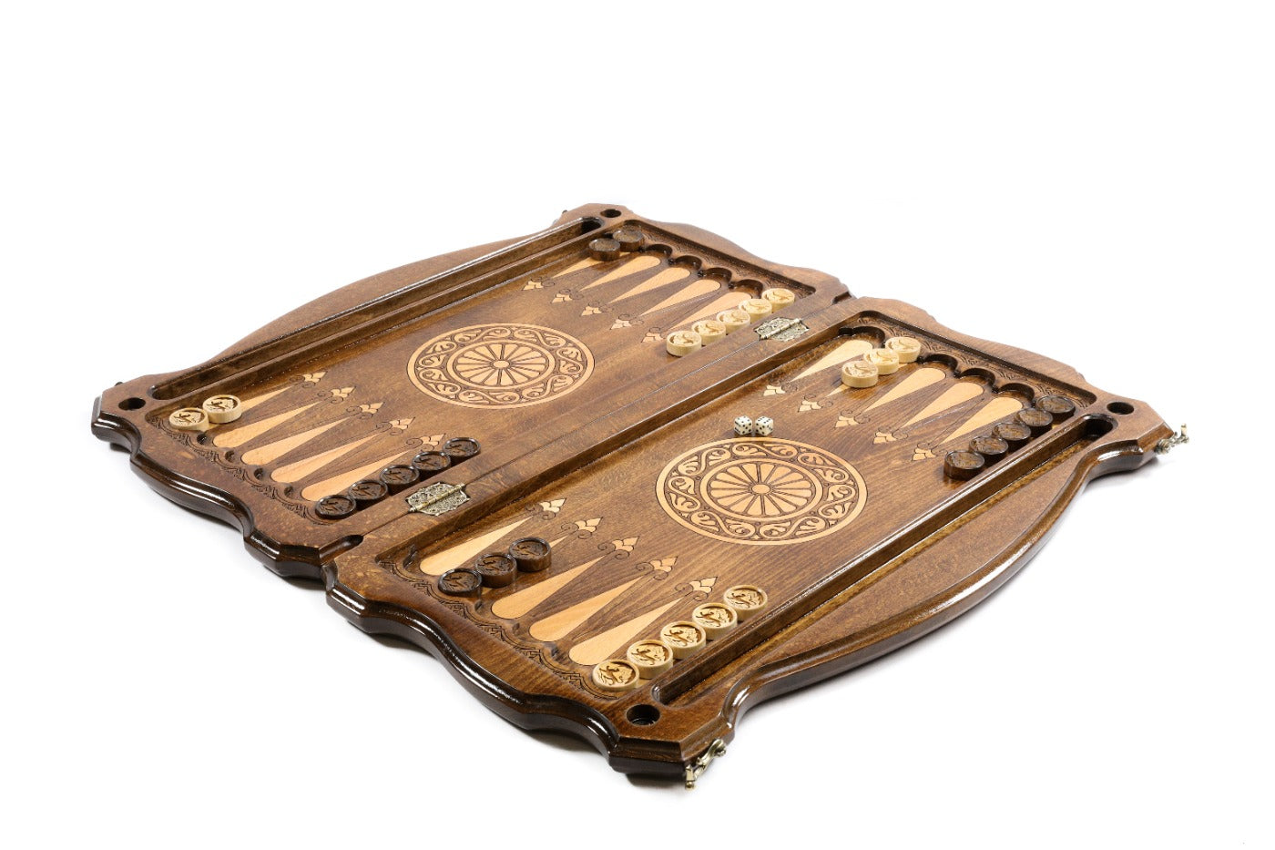 Premium handcrafted backgammon board cultural symbol wooden artwork