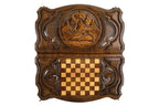 Coat of Arms of Ossetia backgammon board - corner detail of the board