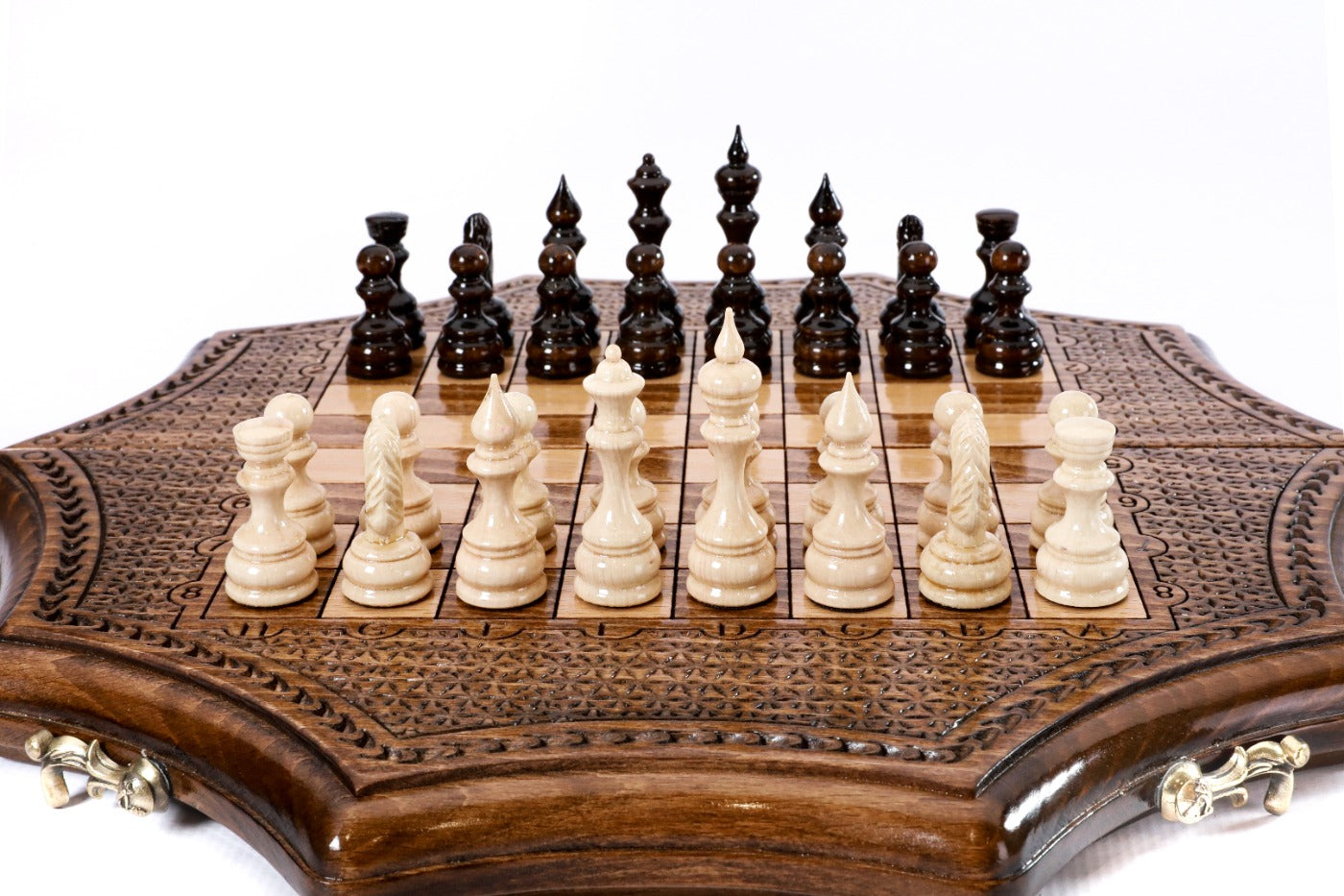 Star Shaped Chess Set – Wooden Geometric Chess Board - Unumperfectus