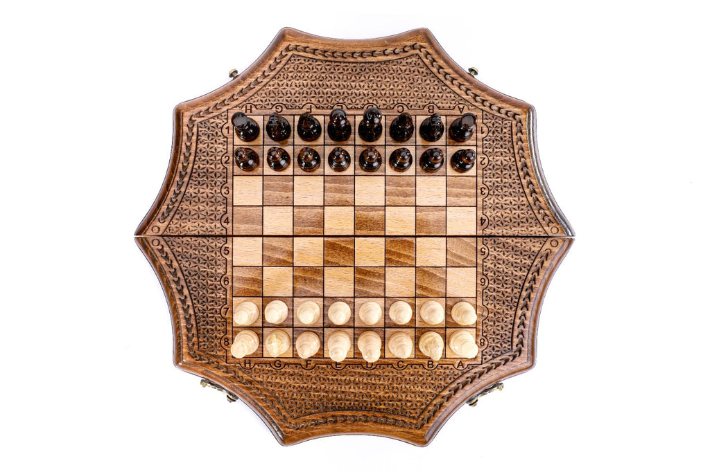 Star Shaped Chess Set – Wooden Geometric Chess Board - Unumperfectus