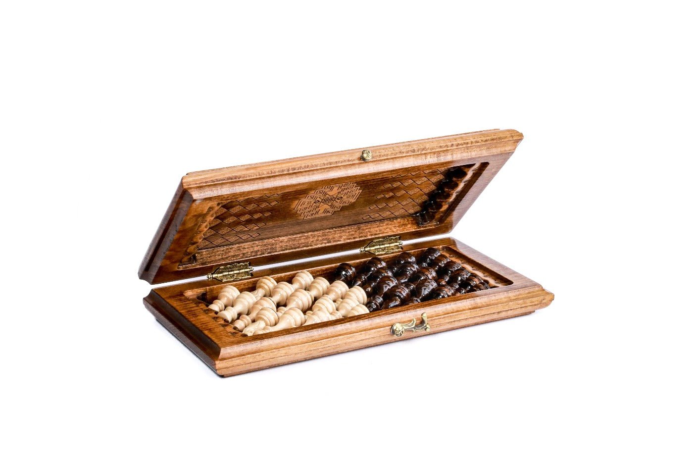 Wooden Chess Set & Backgammon Carpet Design 30 cm | 11.8" - Unumperfectus