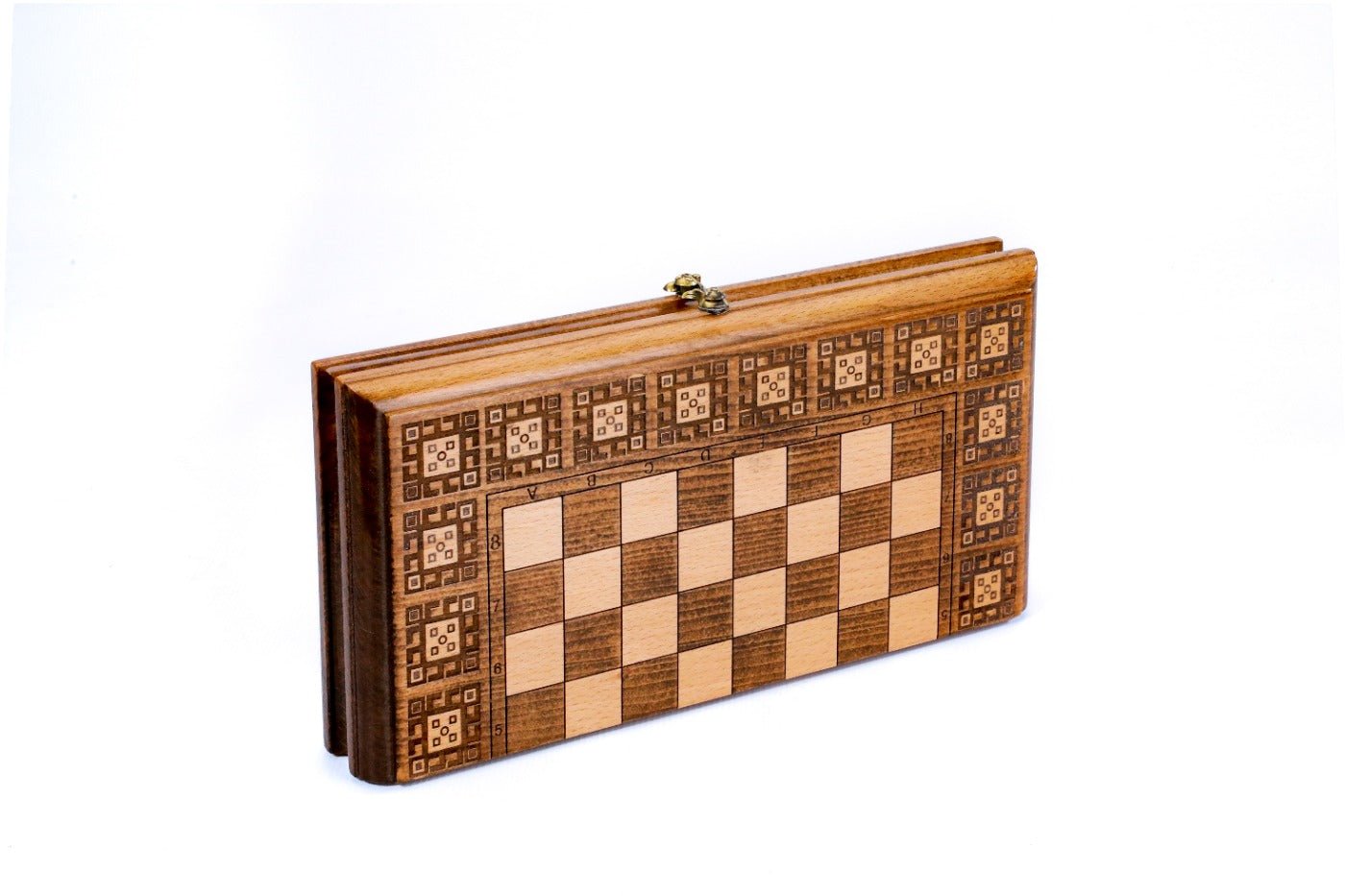 Wooden Chess Set & Backgammon Carpet Design 30 cm | 11.8" - Unumperfectus
