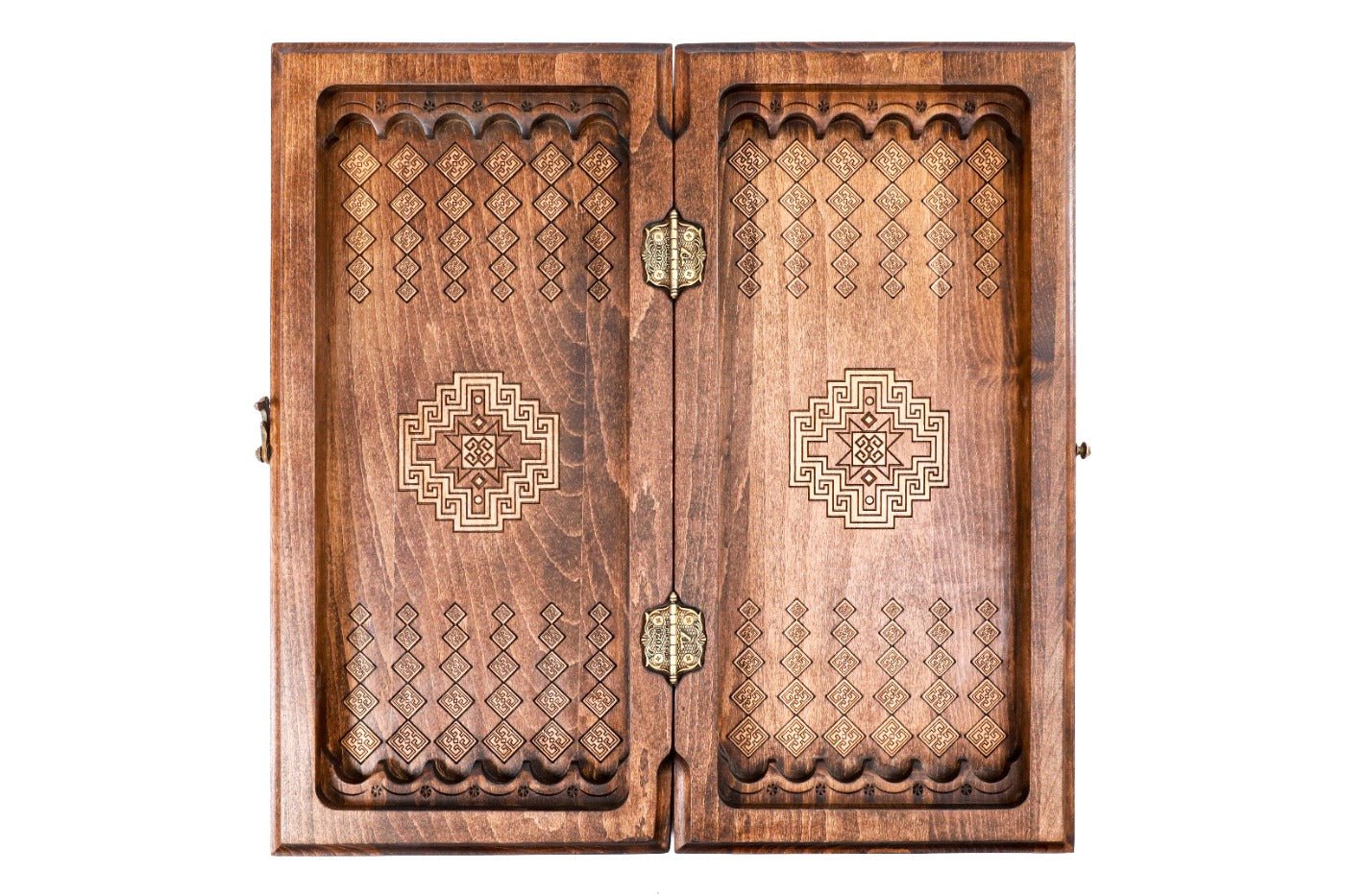 Wooden Chess Set & Backgammon With Classic Carpet Design 40 cm / 15.7" - Unumperfectus