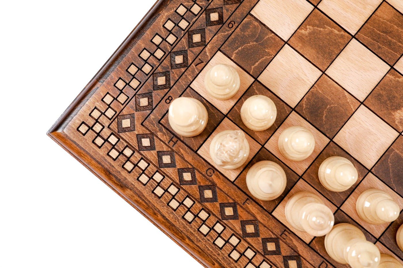 Wooden Chess Set & Backgammon With Classic Carpet Design 40 cm / 15.7" - Unumperfectus