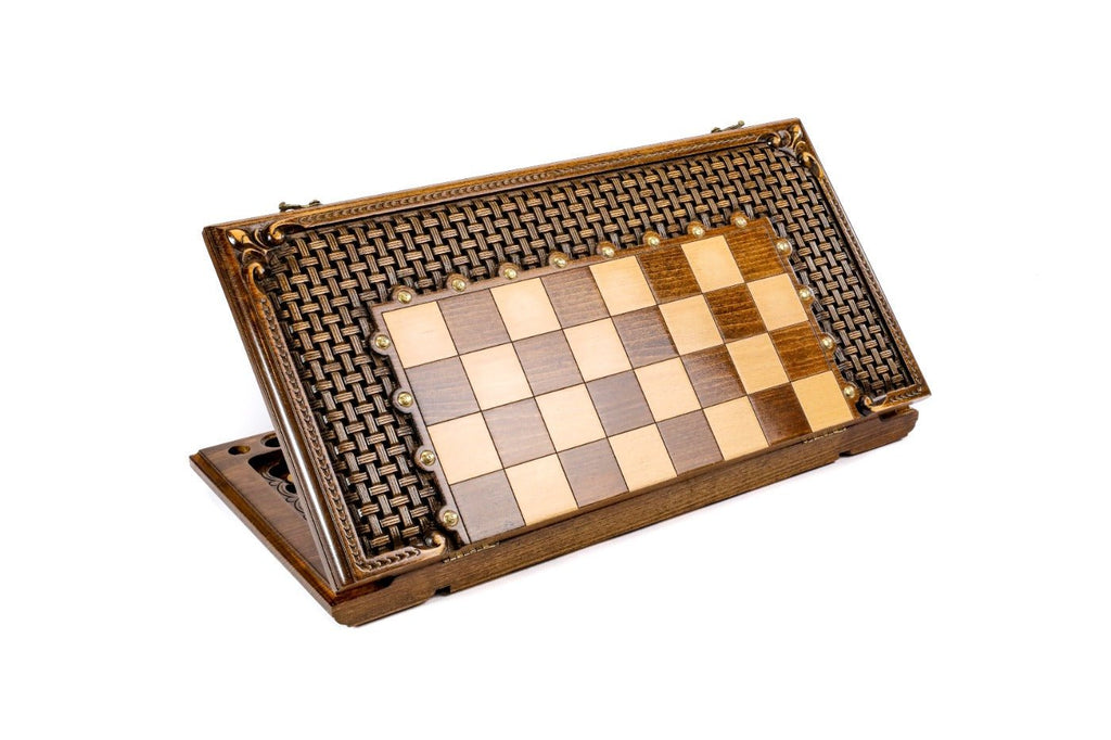Chess & Backgammon Set - Ornamental Braid Pattern - Unumperfectus