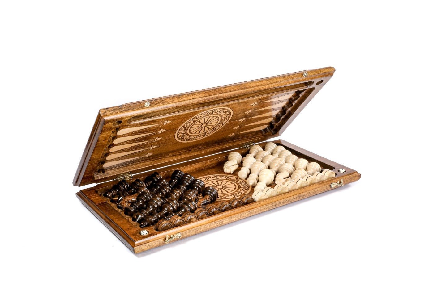 Chess & Backgammon Set - Ornamental Braid Pattern - Unumperfectus