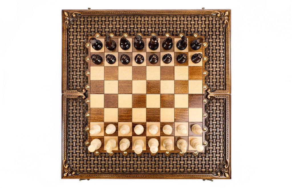 Chess & Backgammon Set - Ornamental Braid Pattern - Unumperfectus