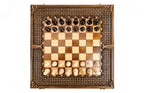 Chess Ornamental Braid Pattern backgammon set - side profile showing the craftsmanship