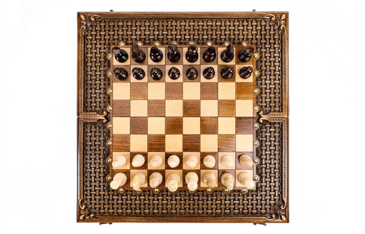 Chess & Backgammon Set - Ornamental Braid Pattern - Unumperfectus