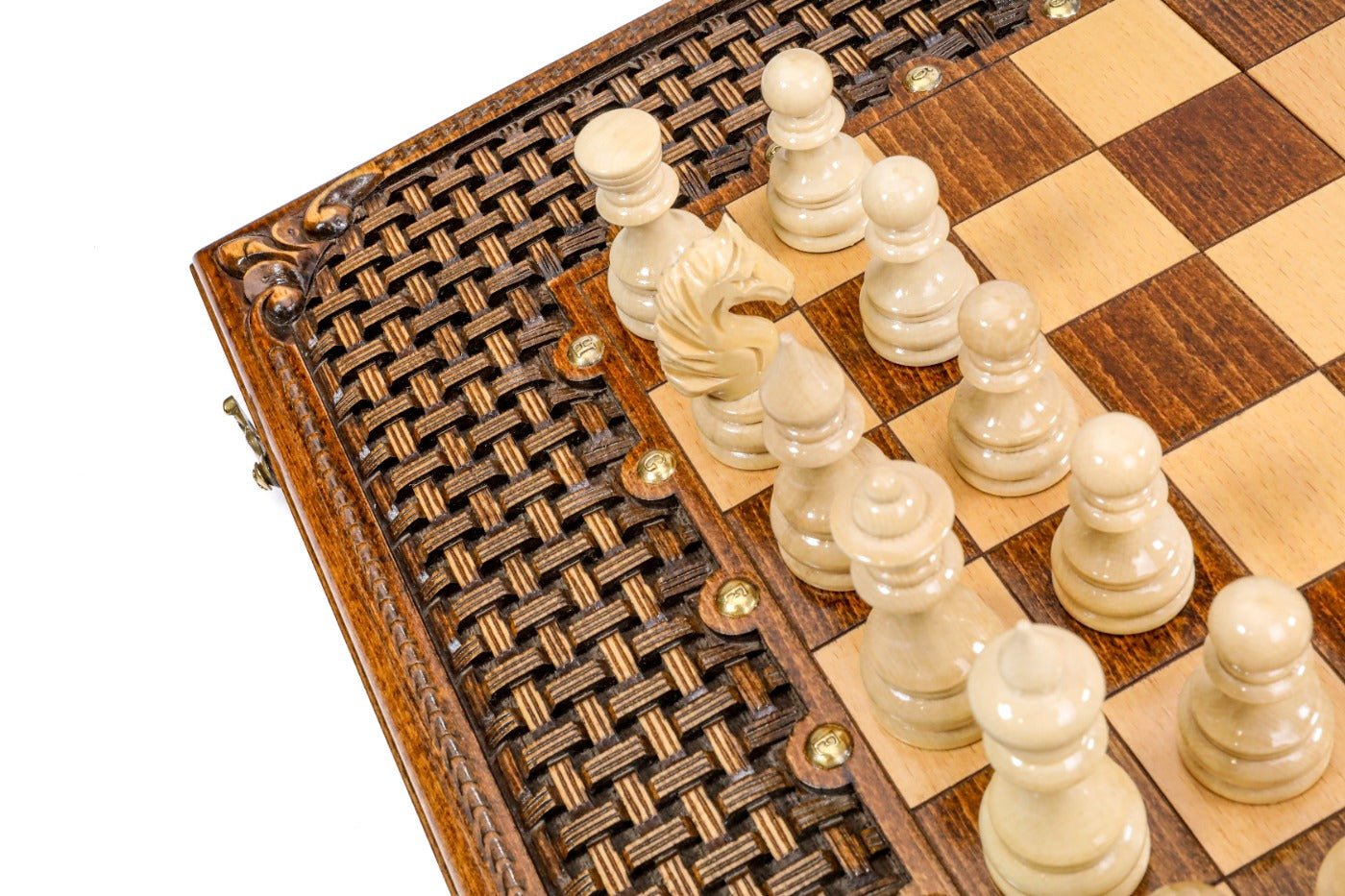Chess & Backgammon Set - Ornamental Braid Pattern - Unumperfectus