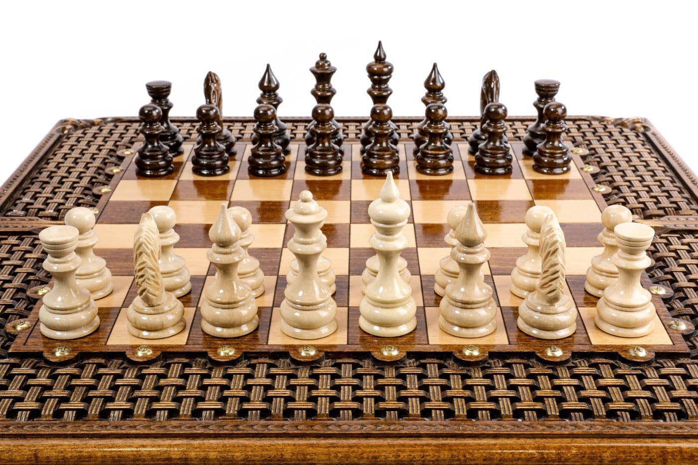 Chess & Backgammon Set - Ornamental Braid Pattern - Unumperfectus