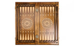 Chess Ornamental Braid Pattern backgammon set - carrying case and accessories