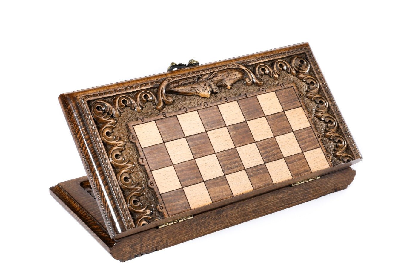 Classic Carved Chess Set & Backgammon Board With Ararat 11.8" | 30 cm - Unumperfectus