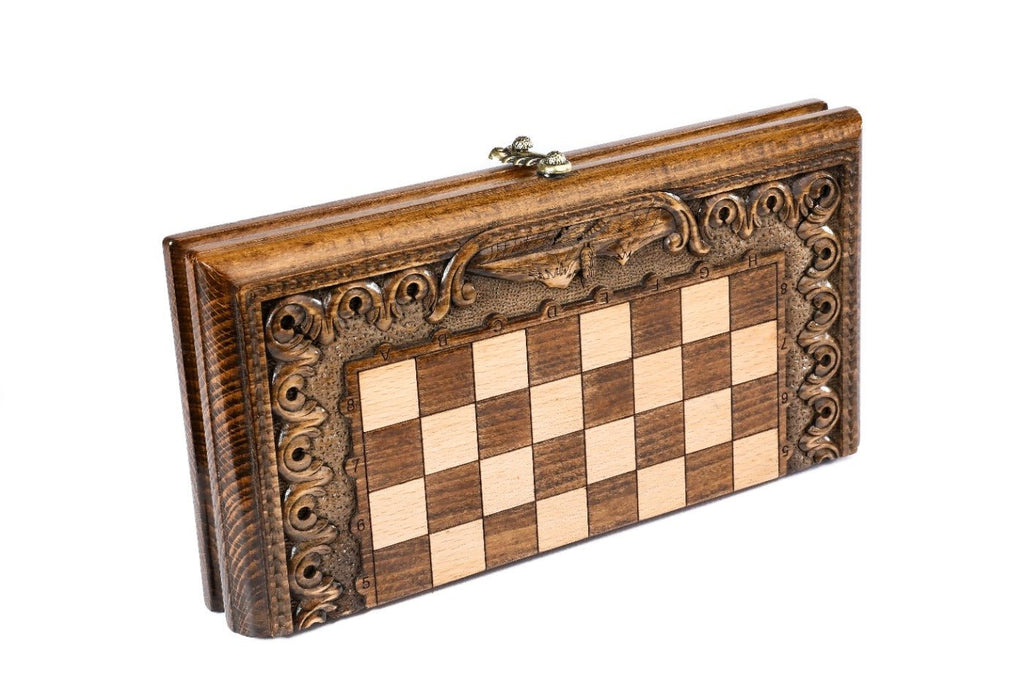 Classic Carved Chess Set & Backgammon Board With Ararat 11.8" | 30 cm - Unumperfectus