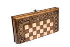 Classic Carved Ararat chess and backgammon set - board surface detail