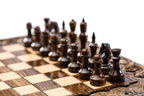 Classic Carved Ararat chess and backgammon set - side profile of the board