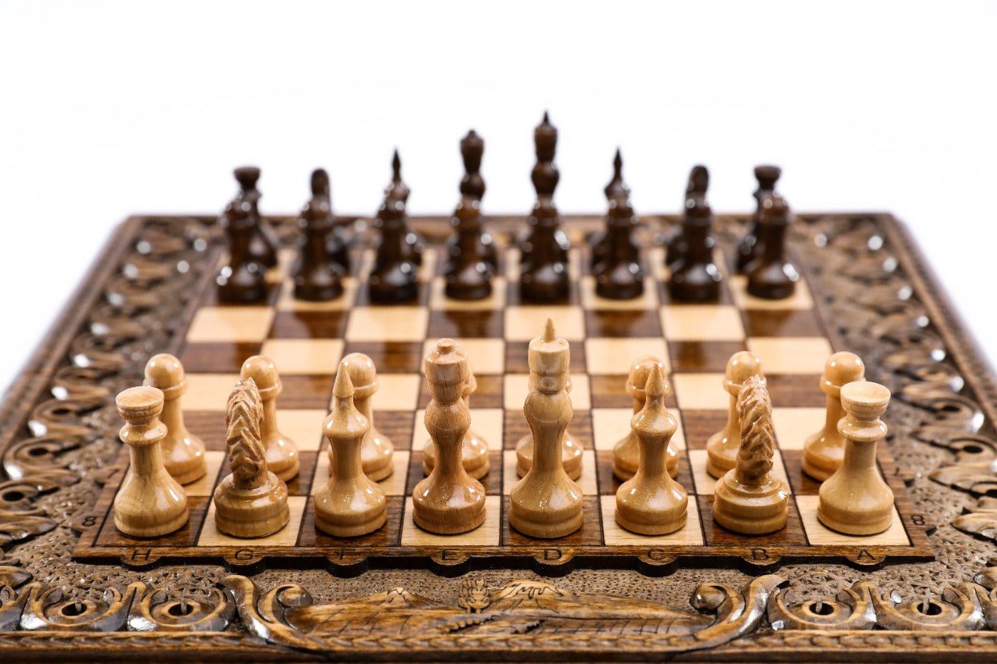 Classic Carved Chess Set & Backgammon Board With Ararat 11.8" | 30 cm - Unumperfectus