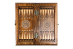 Classic Carved Ararat chess and backgammon set - corner detail of the board