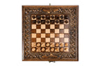 Classic Carved Ararat chess and backgammon set - carrying case included