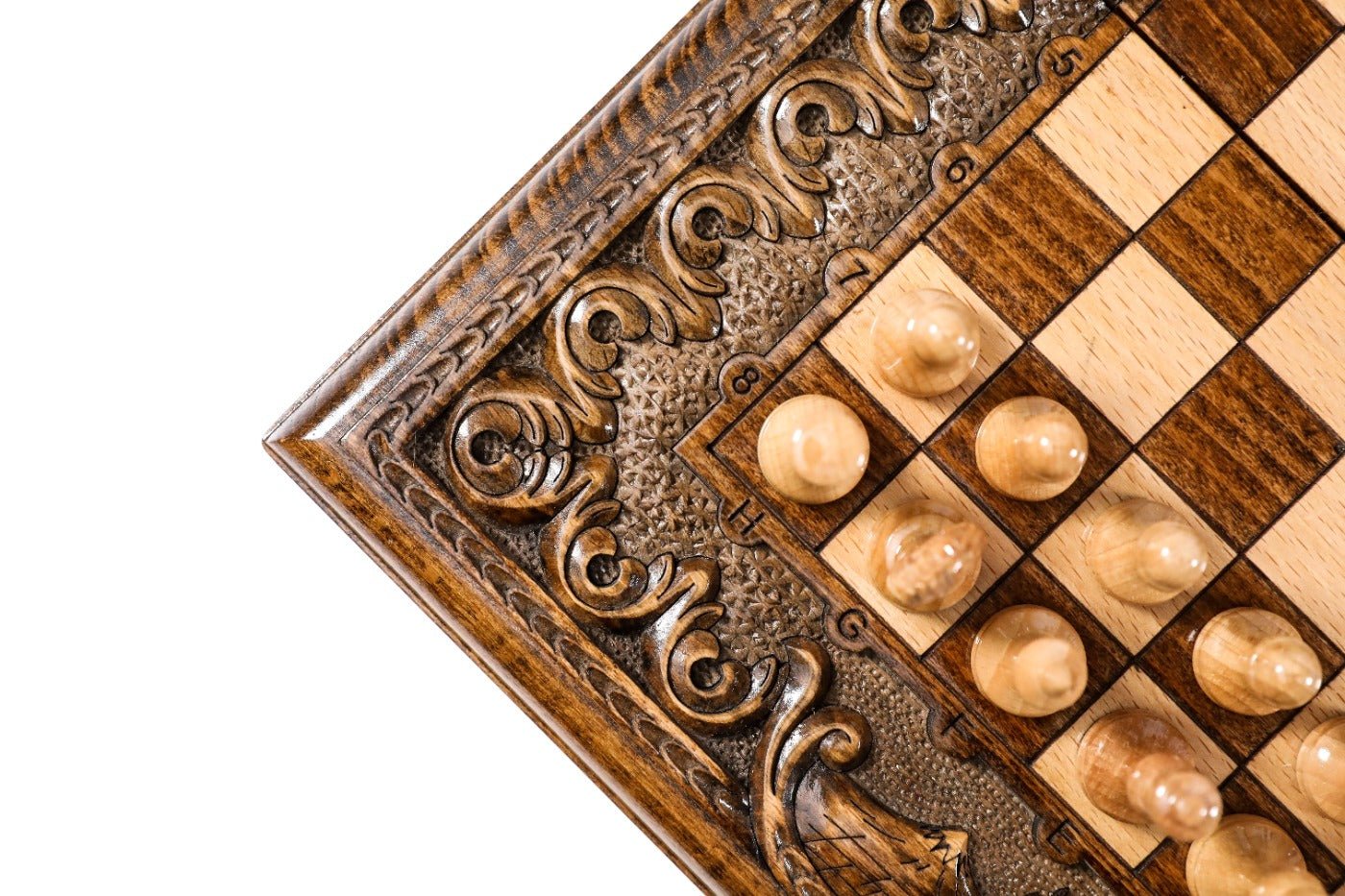 Classic Carved Chess Set & Backgammon Board With Ararat 11.8" | 30 cm - Unumperfectus