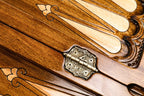 Burj Al Arab backgammon board - detail of the wood grain and finish